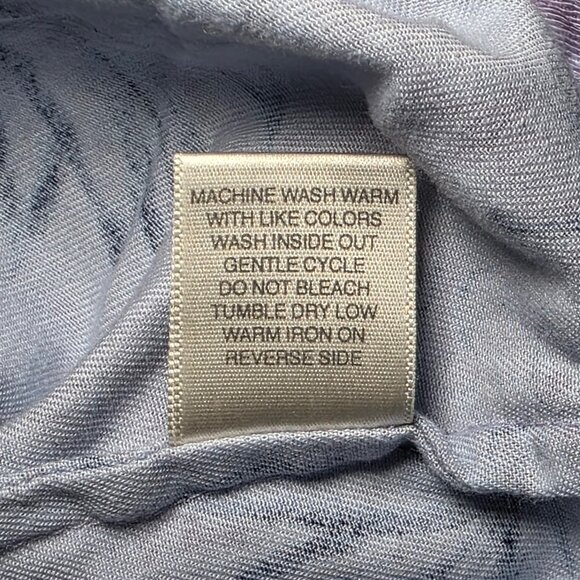 Christopher Banks Womens Purple Blue Floral Long Sleeve Button Up Blouse Size XL - Picture 3 of 13